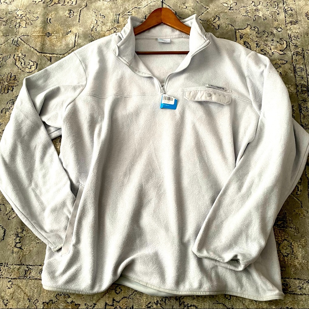 NWT Columbia Oversize Fleece Pullover Sweater Jacket Grey/White Size XXL